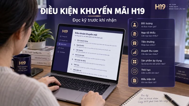 Điều kiện nhận Khuyến Mãi H19 gồm nạp tối thiểu turnover và thời hạn